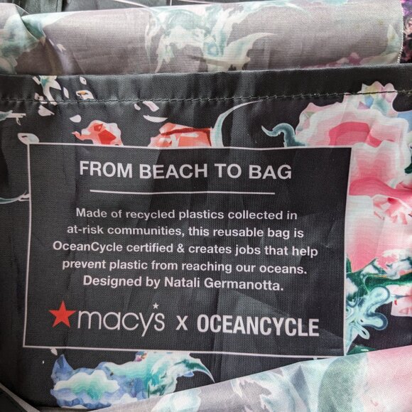 Macys X Oceancycle from Beach to Bag 1 Reusable Shopping Tote - Picture 4 of 4